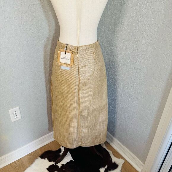 Antonio Melani The Style Bungalow Manana Raffia Midi Pencil Skirt, 12,‎ Tan NWT - Picture 10 of 15